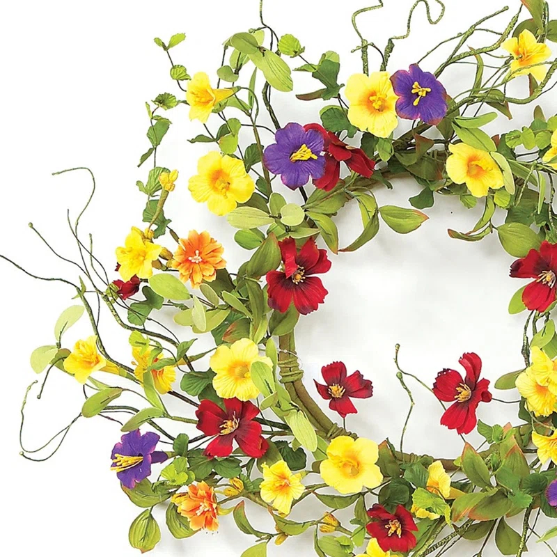 HomeRoots 20" Yellow Summer Mixed Assortment Artificial Wreath