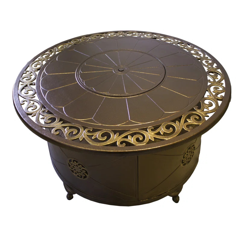 Ebern Designs Sorrels Aluminum Propane Fire Pit Table