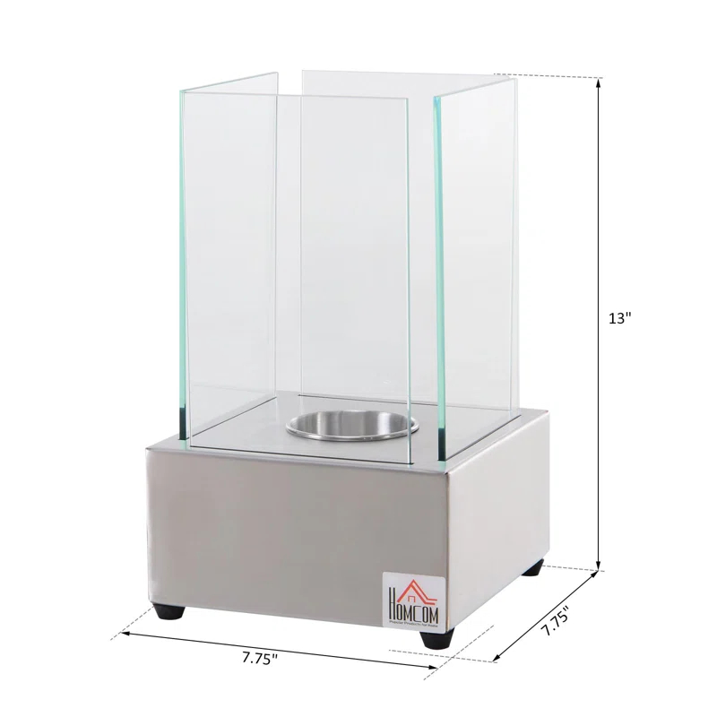 Metal Bio-Ethanol Tabletop Fireplace with Flame Guard