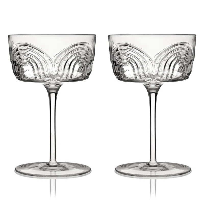 Viski Beau Crystal Cocktail Coupes (Set of 2)