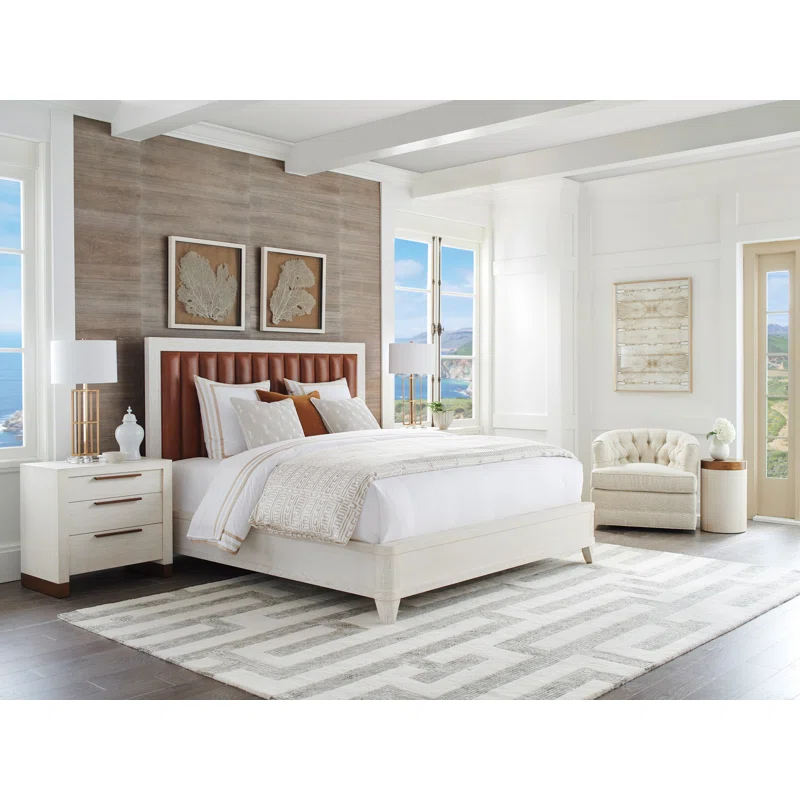 Barclay Butera Carmel Leather Wingback Bed