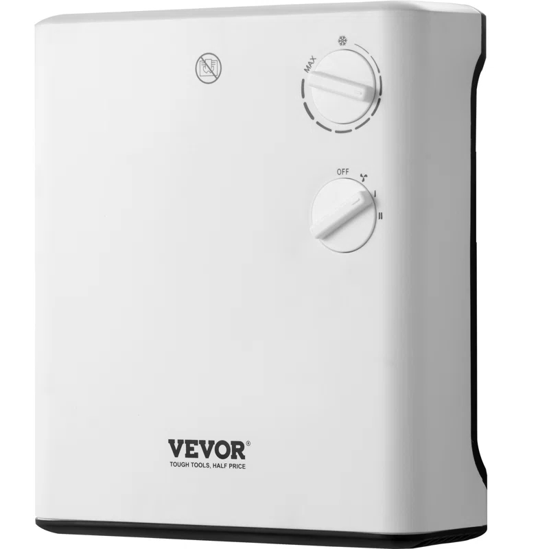 VEVOR 1500 Watt 250 BTU Electric Wall Mounted Space Heater with Adjustable Thermostat
