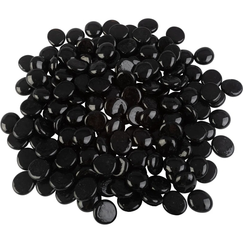 Pure Garden 10lbs Fire Pit Glass Rocks - 3/4-Inch Glass Marbles for Fireplaces, Landscape, Aquariums, or Vases