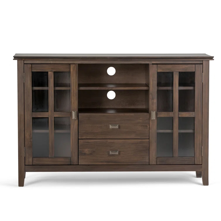 Simpli Home Artisan 53"W Solid Wood Contemporary Tall TV Stand for TVs up to 60" with Adjustable Shelves & Reviews | Wayfair