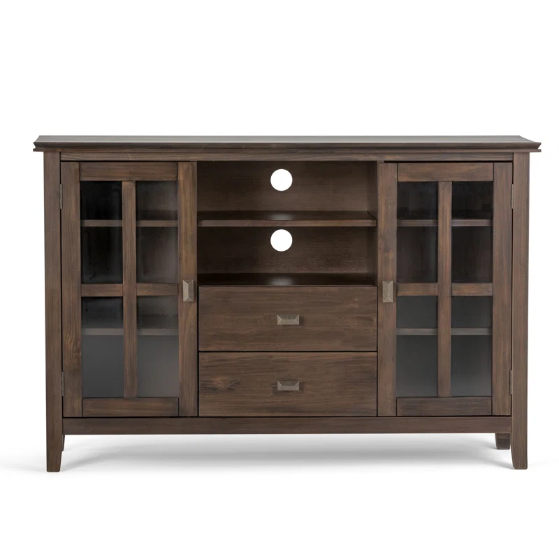 Simpli Home Artisan 53"W Solid Wood Contemporary Tall TV Stand for TVs up to 60" with Adjustable Shelves & Reviews | Wayfair
