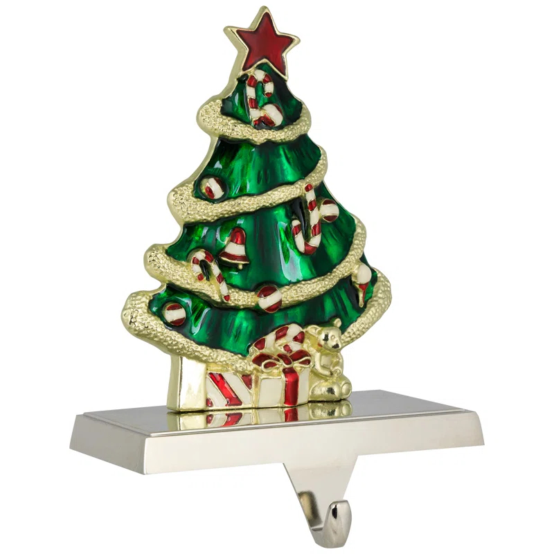 Northlight Seasonal Decorated Christmas Tree Metal Stocking Holder - 6"