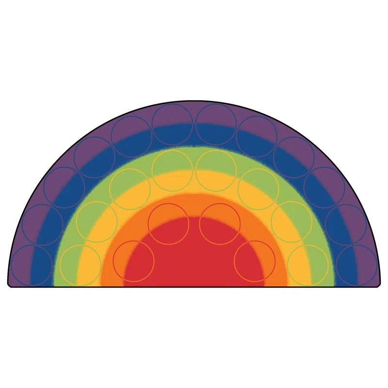 Carpets for Kids Rainbow Rows Seating Premium Tufted Multi Color Area Rug