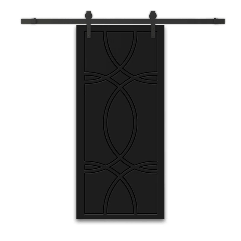 Calhome Hollow Paneled Painted with Installation Hardware Kit Barn Door