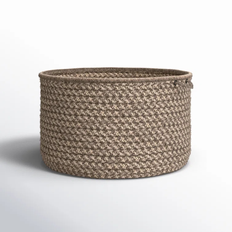 Kelly Clarkson Home Natural Wool Houndstooth Storage Basket