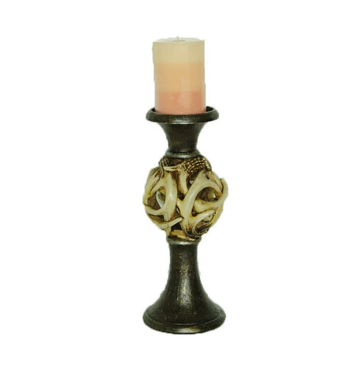 Paseo Road by HiEnd Accents Antler Antler Ball Pillar Candle Holder