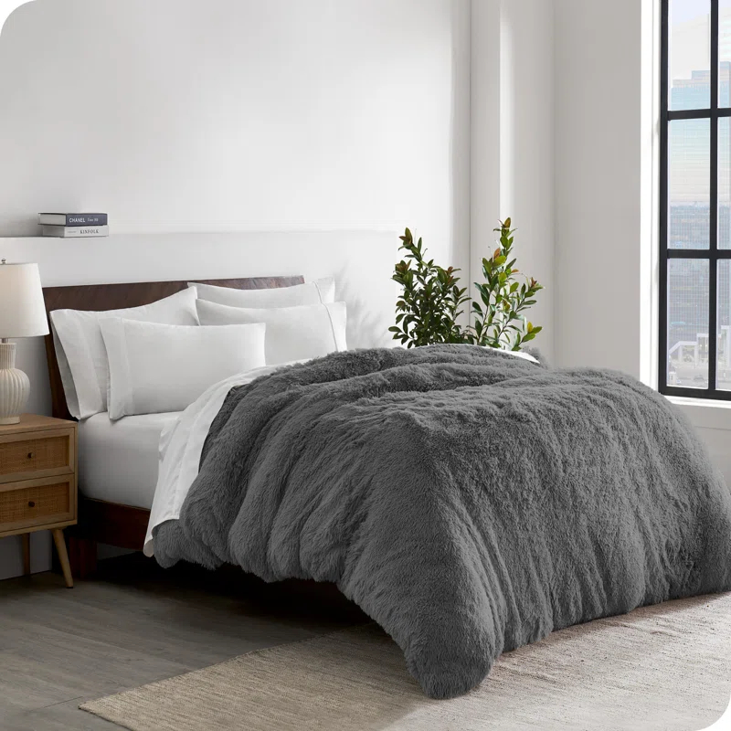 Bare Home Shaggy Fleece Plush Duvet Cover