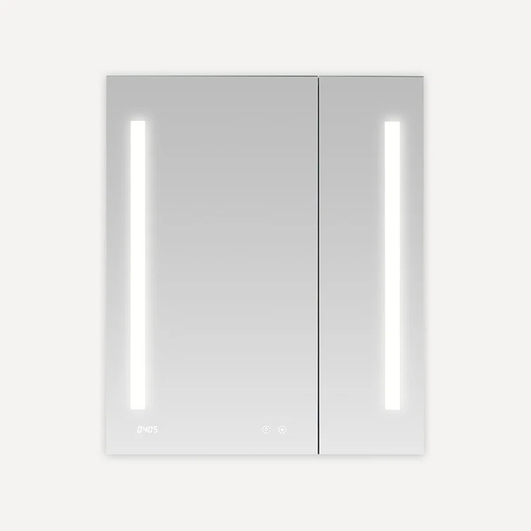 AQUADOM AQUADOM Signature Royale LED Medicine Cabinet with Defogger, Electrical Outlets, Digital Clock, Dimmer, Adjustable LED 3X Magnifying Mirror