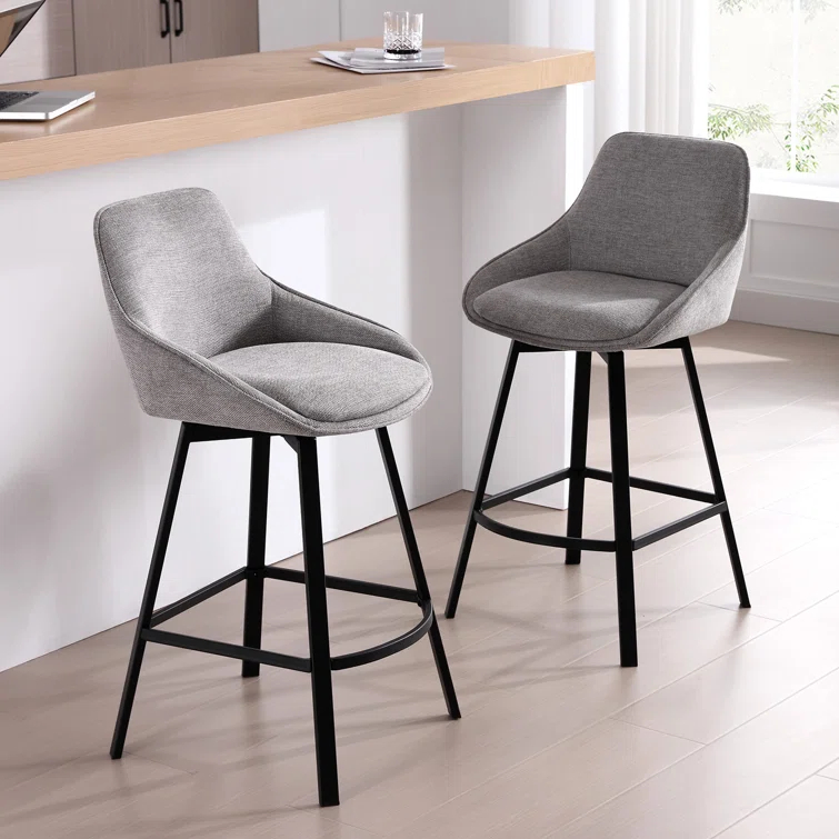 Corrigan Studio® Absalom Swivel 25.6'' Counter Stool (Set of 2)