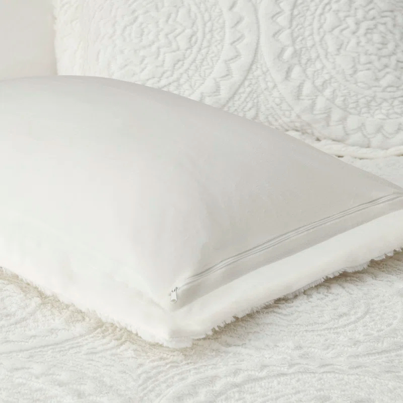 Madison Park Arya Embroidered Medallion Faux Fur Ultra Plush Duvet Cover Set