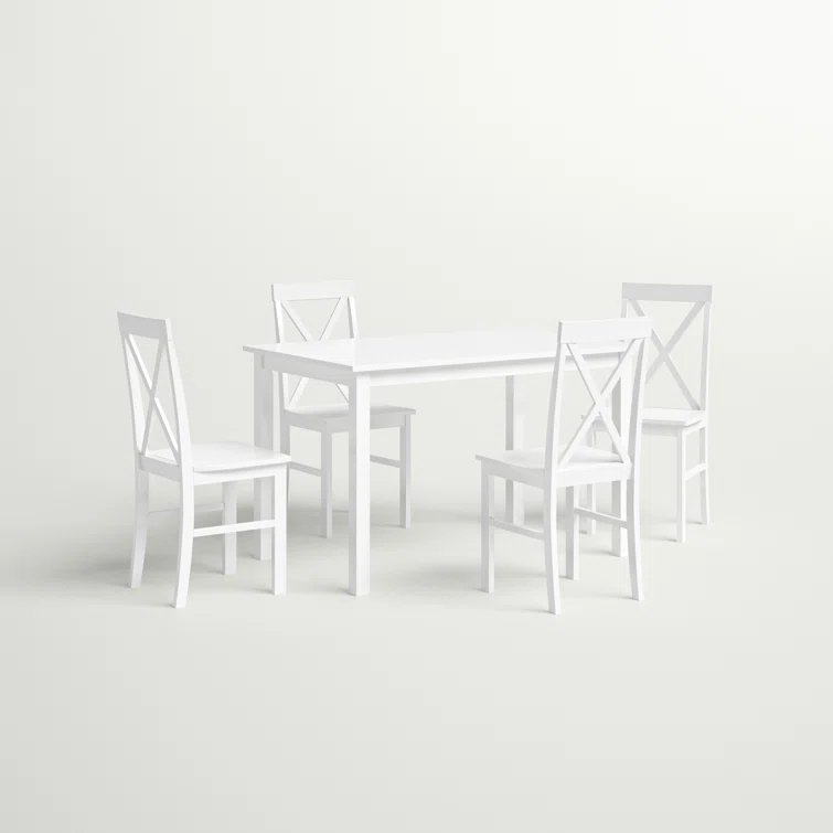 Gracie Oaks 5 - Piece Dining Set with X-Back Chairs