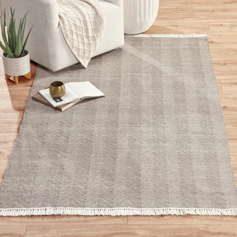 Handmade Flatweave Neutral Gray Rug