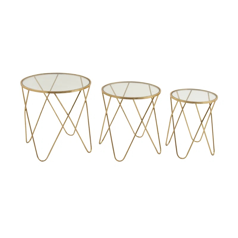 Mercer41 Minehead Glass Top Nesting Tables
