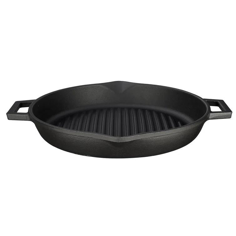 LAVA CAST IRON Lava Enameled Cast Iron Grill Pan 12 inch-Round