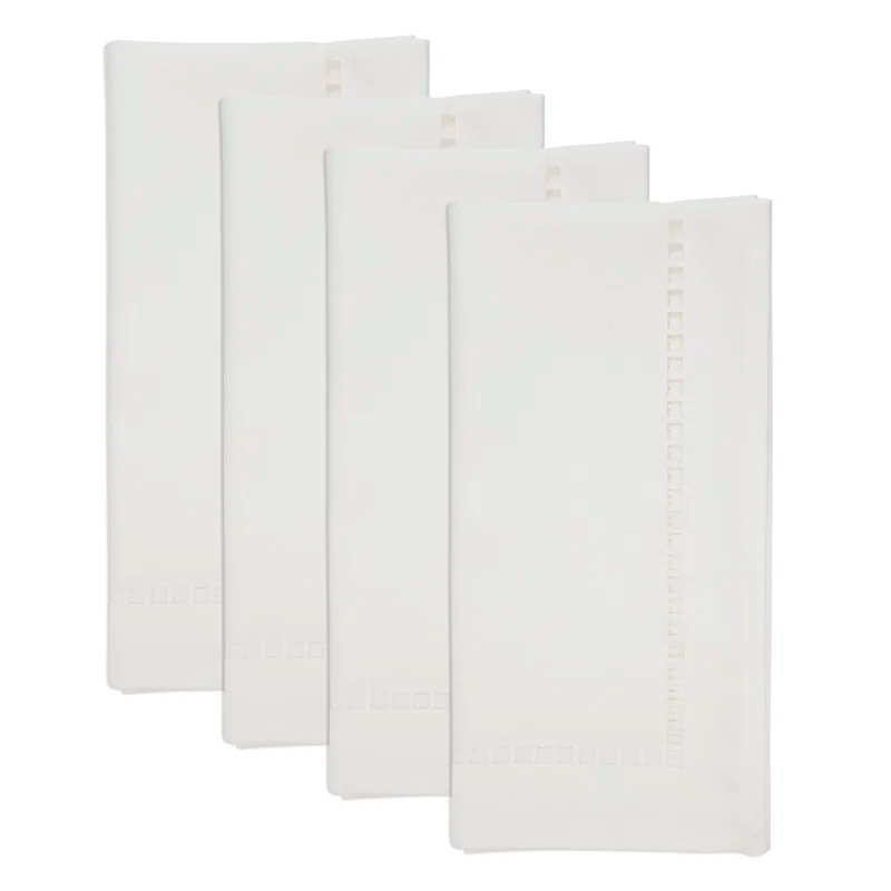 Saro Laser-Cut Hemstitch Napkin (Set of 4)