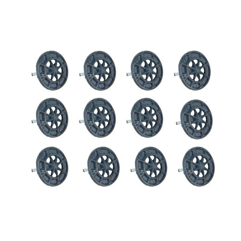 Zeckos Set Of 12 Light Blue Cast Iron Compass Rose Drawer Pulls Cabinet Hardware Knobs (Set of 12)