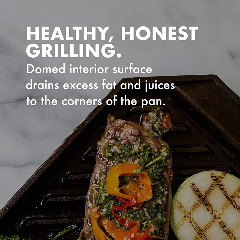 FINEX 15 Inch Cast Iron Lean Grill Pan