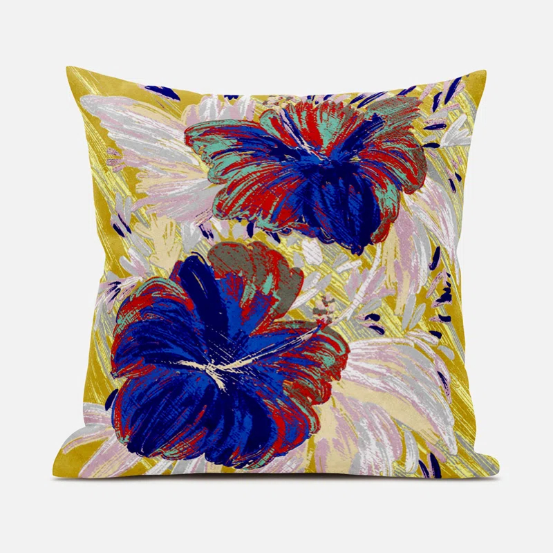 AmritaSen Floral Indoor/Outdoor Reversible Throw Pillow