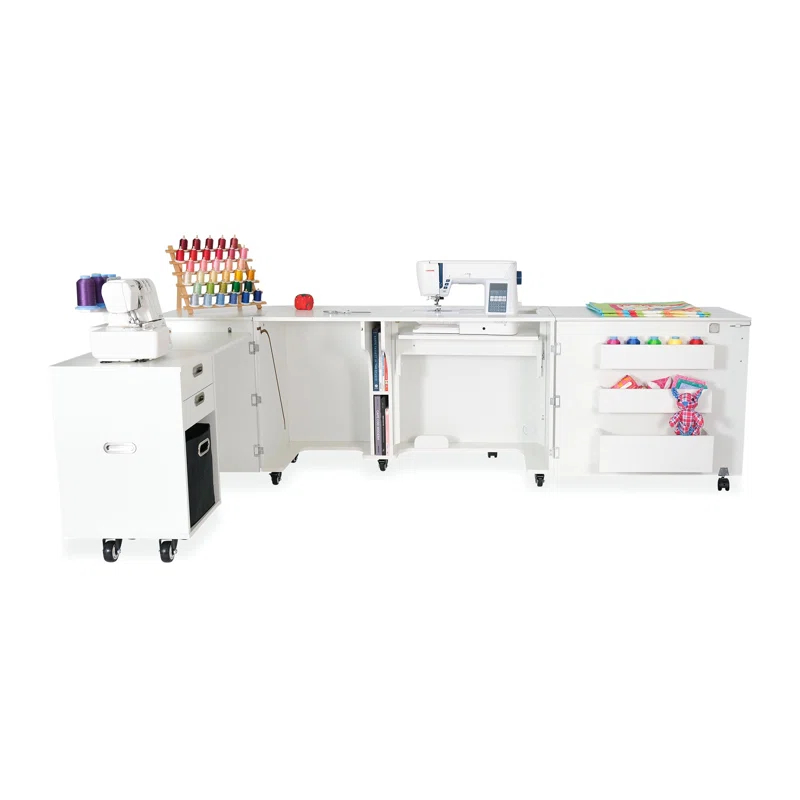 Arrow Sewing Aussie Sewing Cabinet with Hydraulic Machine Lift and Caddy by Kangaroo Sewing Furniture