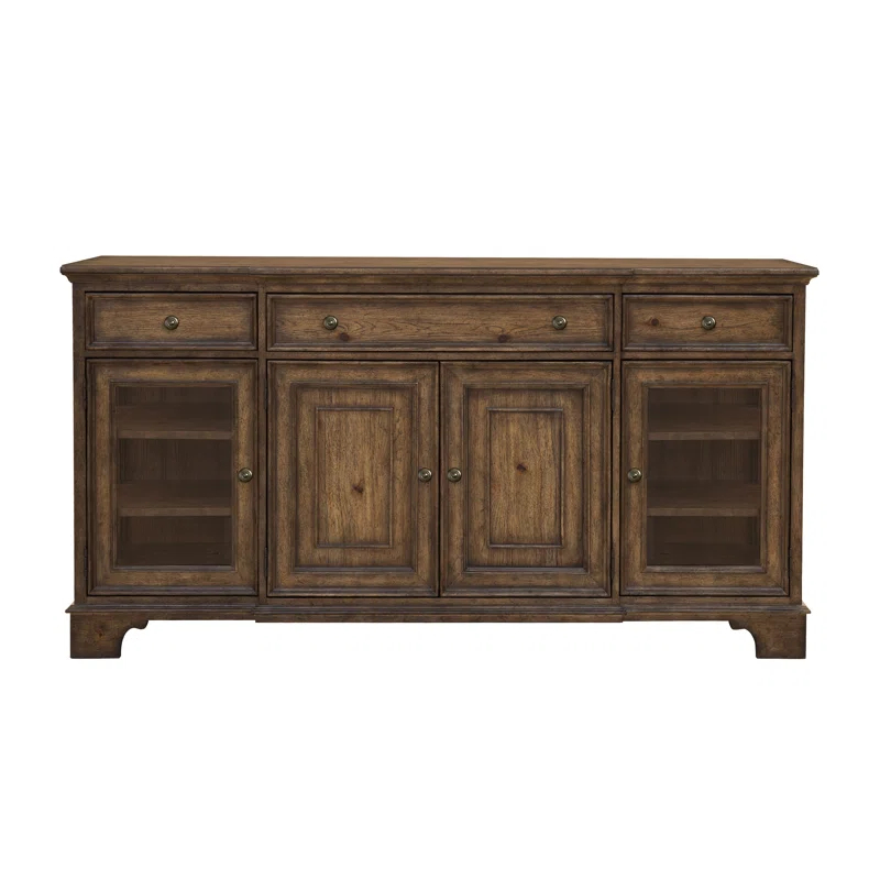 Pulaski Furniture Revival Row 3-Drawer Buffet with Cabinet Doors