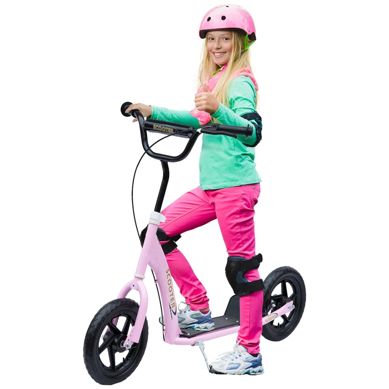 HomCom Kick Scooter for Kids 5-12 Years Old, Big Wheel Kids Scooter