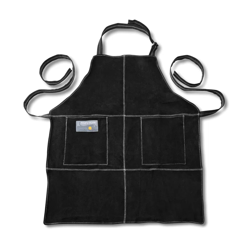 17 Stories Solid Color Leather Bib Apron