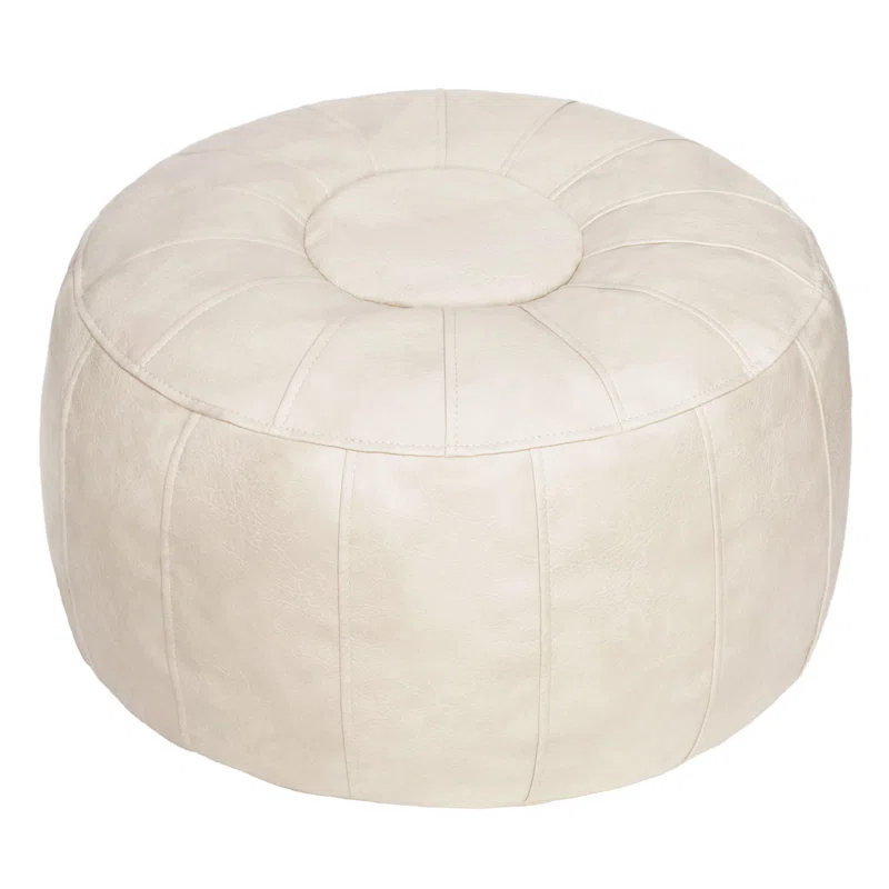 Unstuffed Handmade Moroccan Round Pouf Foot Stool Ottoman Seat Faux Leather Large Storage Bean Bag Floor Chair Foot Rest For Living Room, Bedroom Or Wedding Gifts