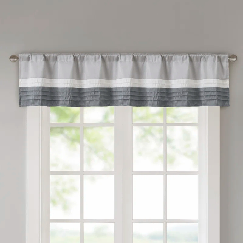 Madison Park Amherst Polyoni Pintuck Single Window Valance