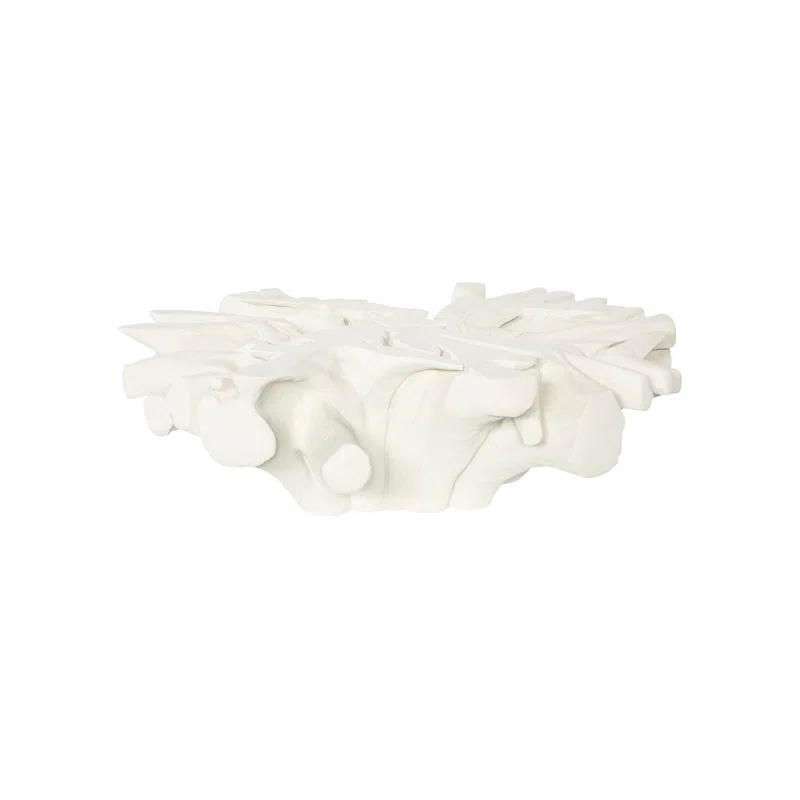 Phillips Collection White Stone Sono Cast Root Coffee Table, With Glass