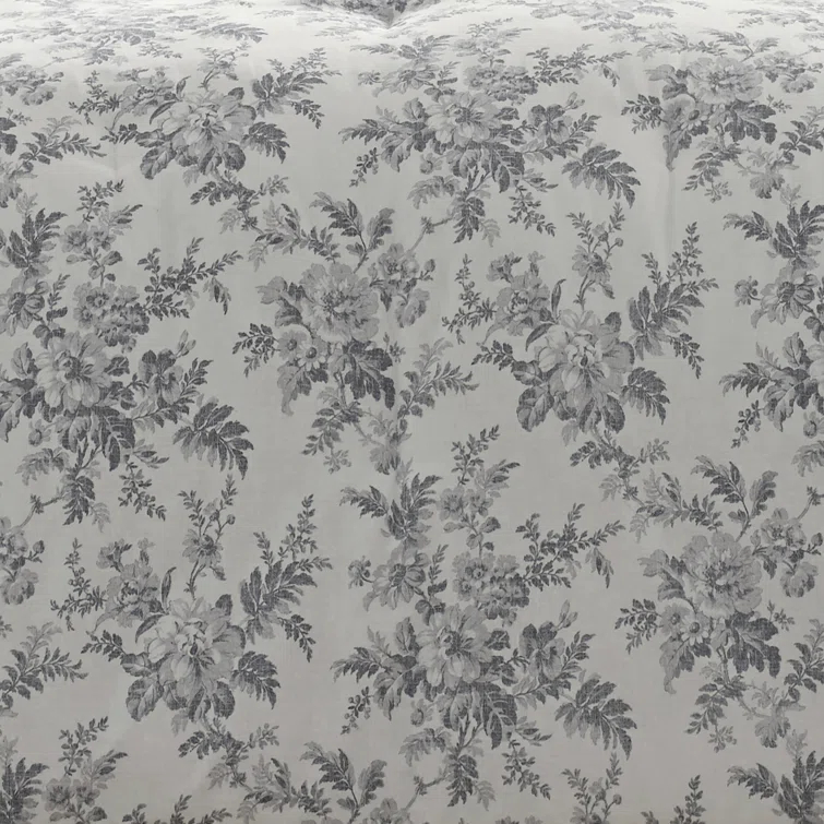 Laura Ashley Laura Ashley Annalise Floral Grey Cotton Bonus Comforter Set