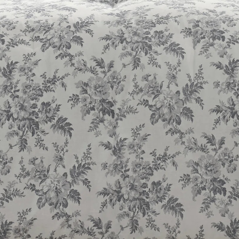 Laura Ashley Laura Ashley Annalise Floral Grey Cotton Bonus Comforter Set