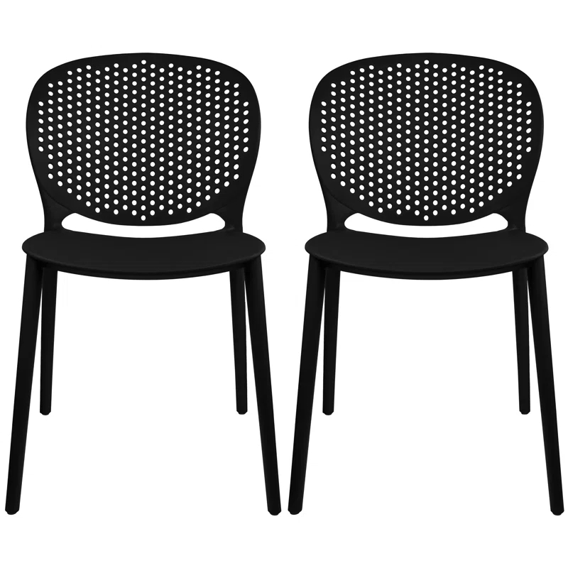 Outdoor Stacking Dining Side Chair (Set of 2)