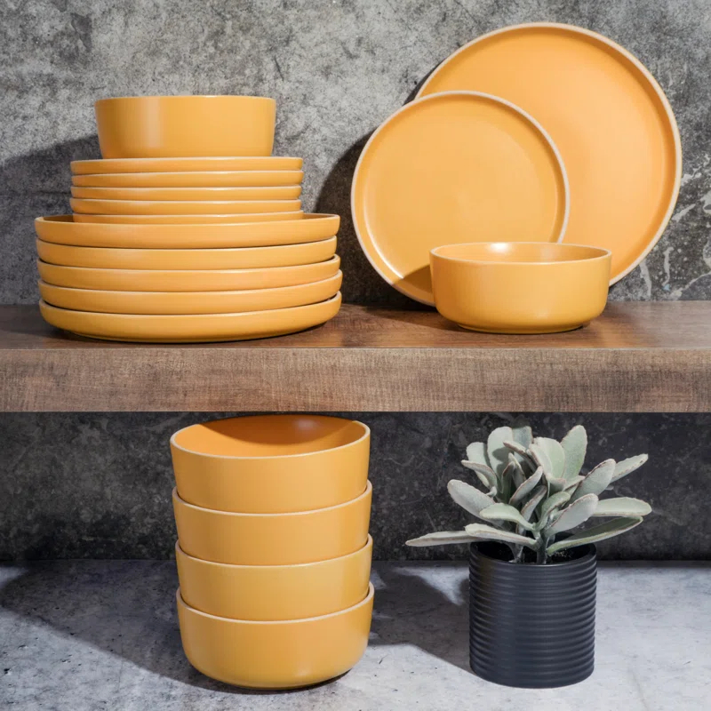 Gibson Gibson Soho Lounge Matte 18 Piece Dinnerware Set, Service for 6