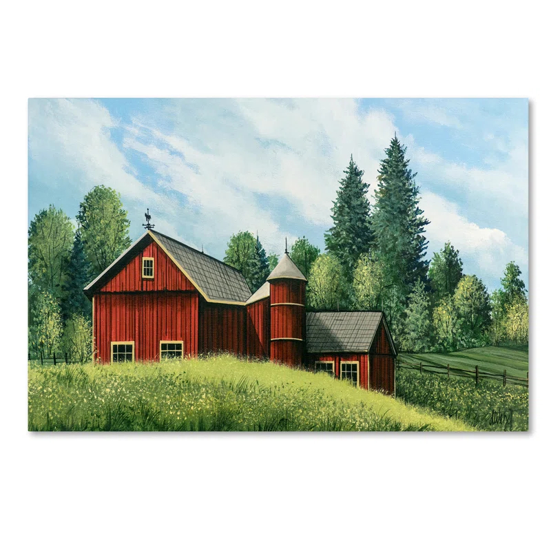 Trademark Fine Art Debbi Wetzel " Red Barn Summer " by Debbi Wetzel
