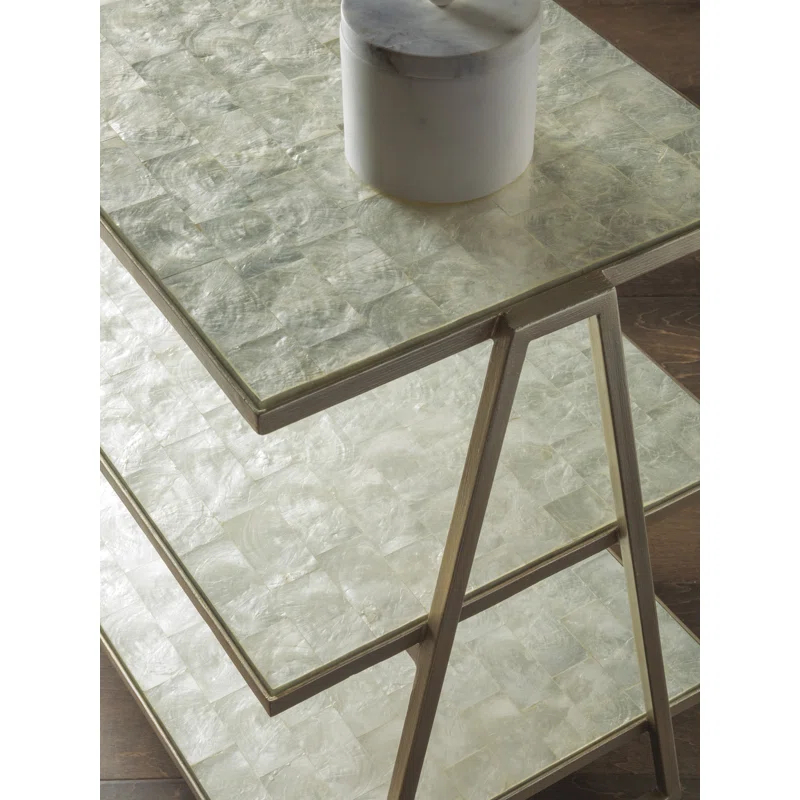 Artistica Home Signature Designs Cumulus Capiz Triangular Tier Table