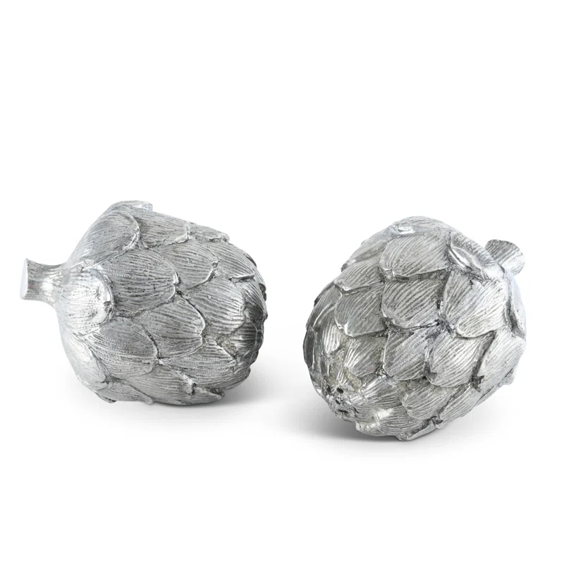 Vagabond House Farmer's Market Pewter Artichoke Salt and Pepper Shaker Set