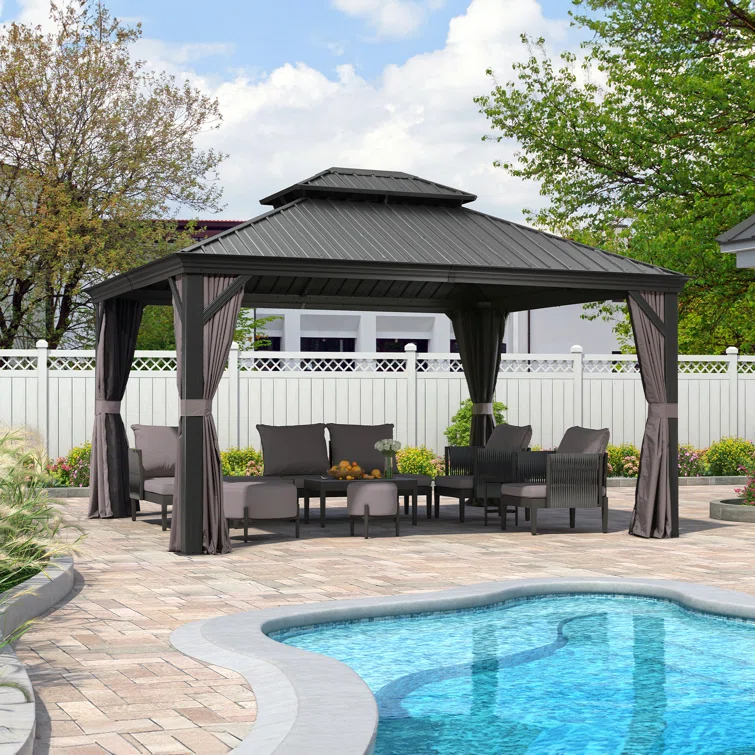 Purple Leaf Metal Patio Gazebo