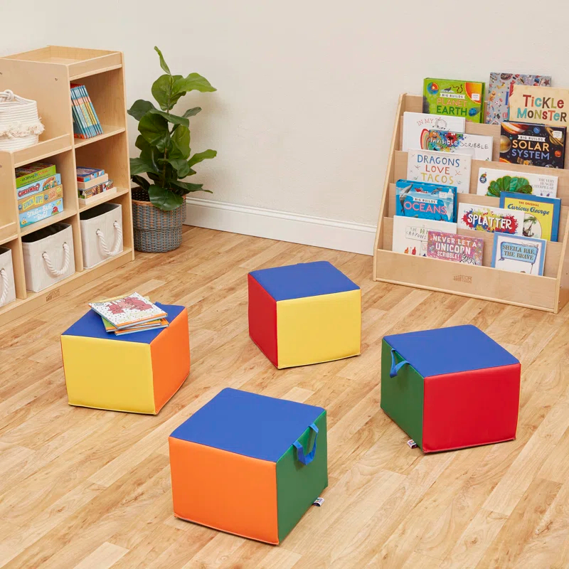 ECR4Kids ECR4Kids SoftZone Children's Cozy Cubes, Flexible Seating, 4-Pack