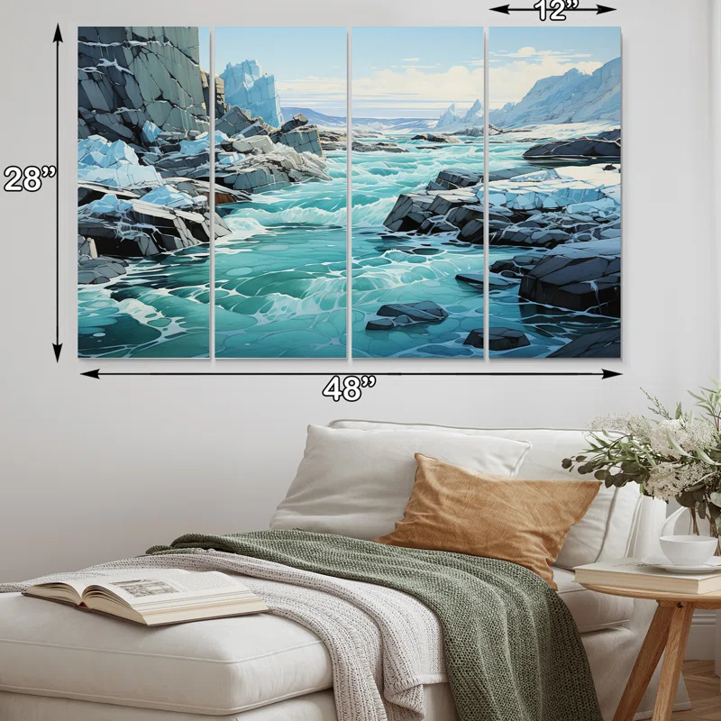 Design Art Glacier Glacial Winter Symphony I - Landscapes Metal Wall Decor Set