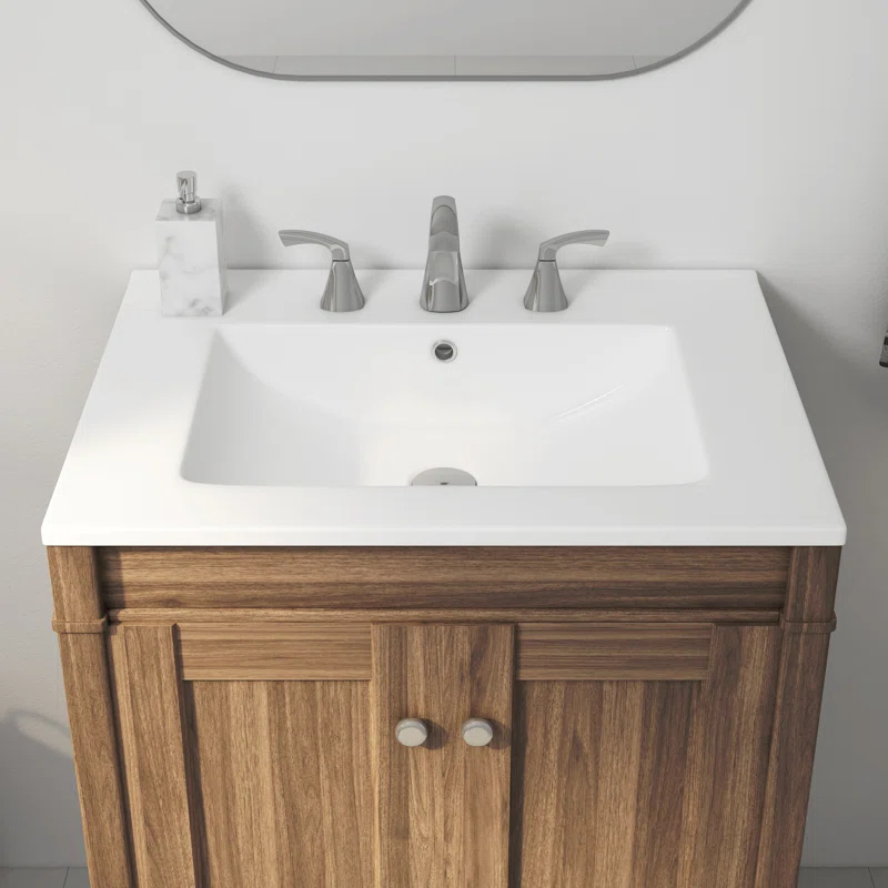 Tucson 24" W x 18" D Vitreous China Vanity Top Sink in White (Sink Only, w/o Vanity)
