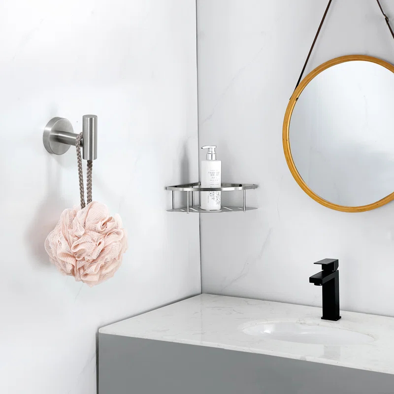 maiguoone A4BK-801 Bathroom Stainless Steel Towel Hooks Wall Mounted 4-Pack