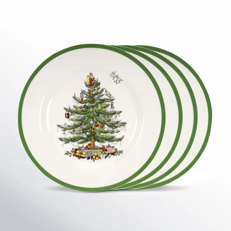 Spode Christmas Tree Dinner Plates (Set of 4)