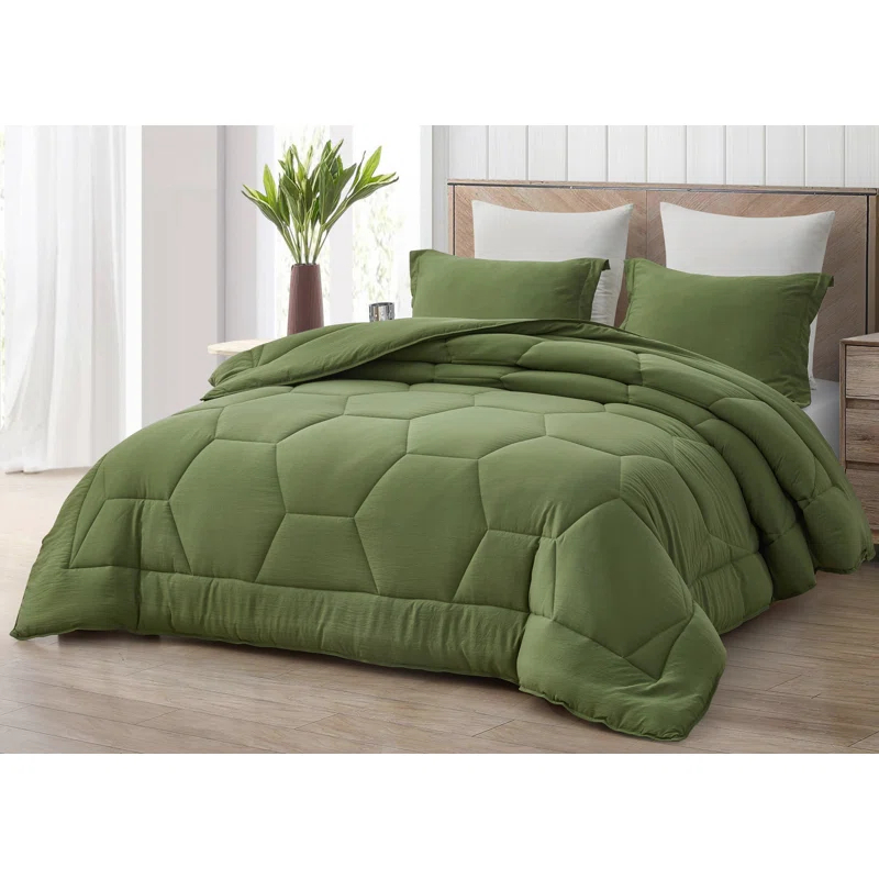 Chezmoi Collection Washed Microfiber Bedding Standard Comforter Set