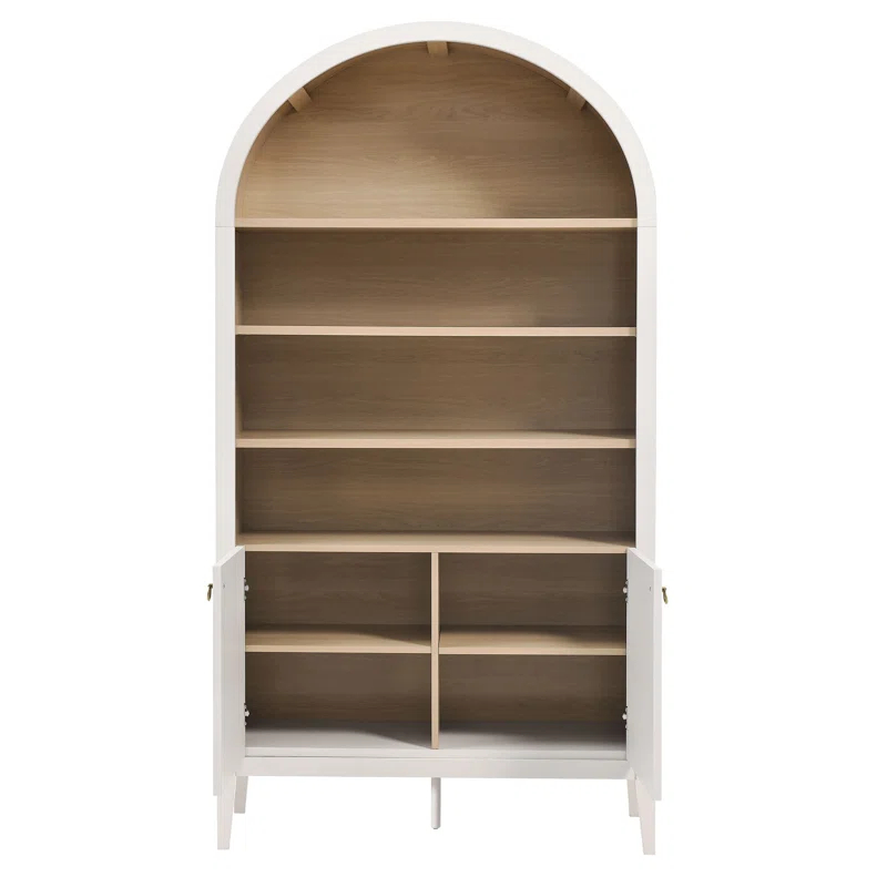 Modway Nolan 74" Tall Arched Storage Display Cabinet Bookshelf
