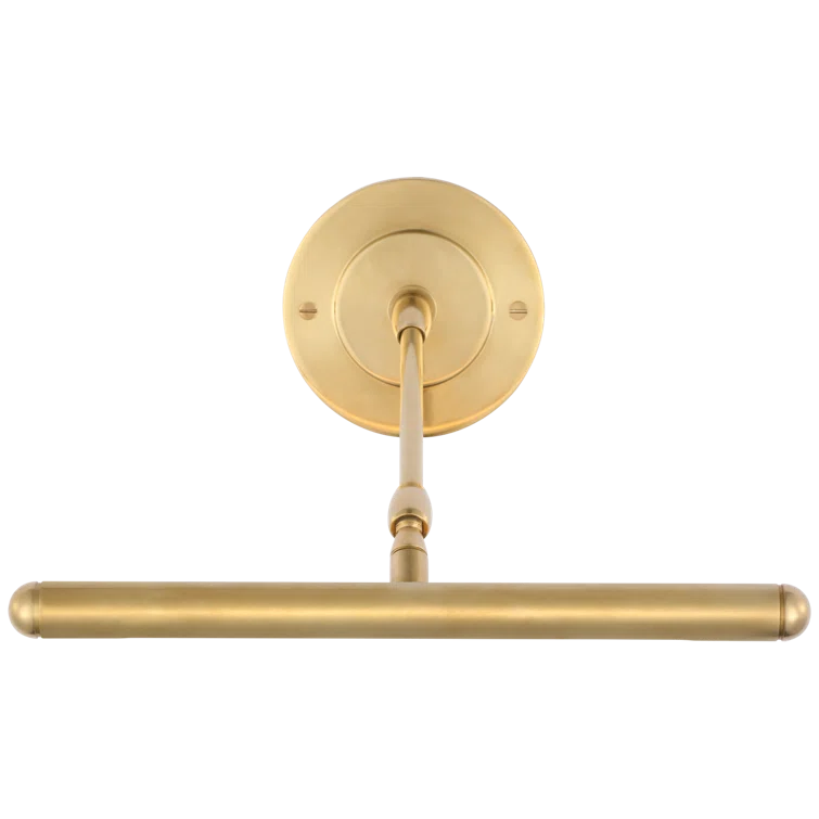Emery 12" Hand-Rubbed Antique Brass Adjustable Picture Light