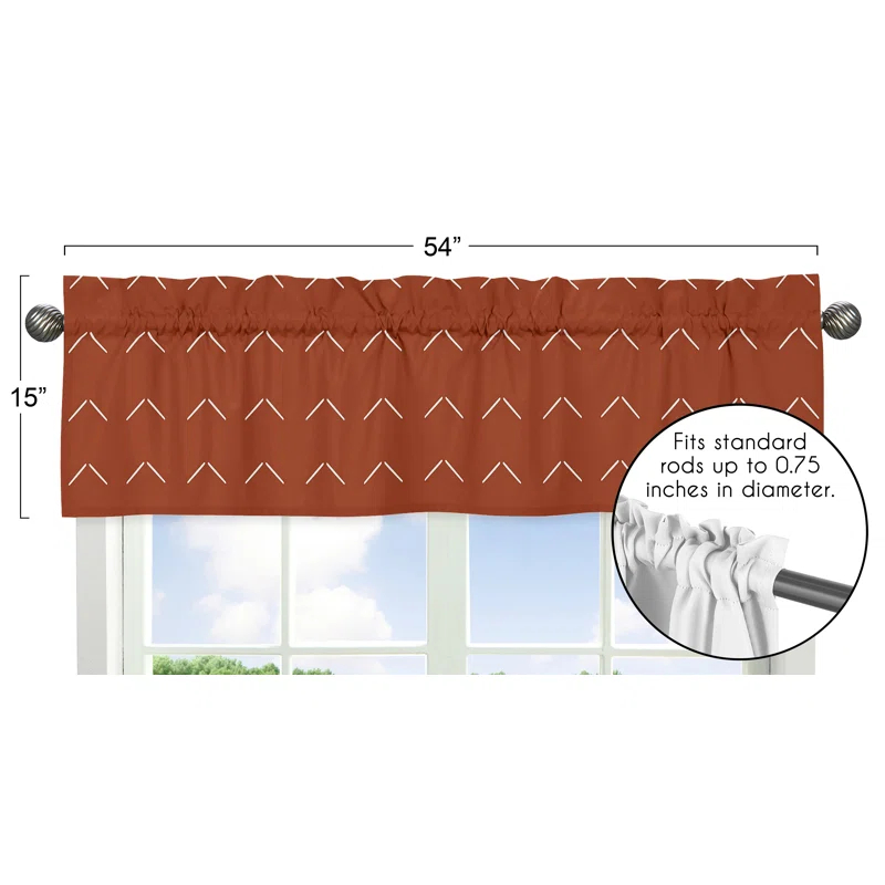 Sweet Jojo Designs Diamond Tuft Geometric Tailored 54" Window Valance